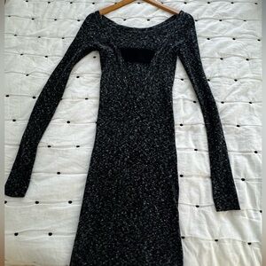 Armani Exchange Long-Sleeve Open-Back Dress – Size Small